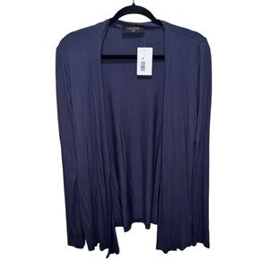 Renee C. Women’s Open Front Jersey Cardigan - Slate Blue L